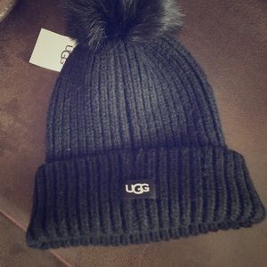UGG Black Pom Beanie